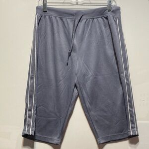 Pro Spirit Small Active Capri Pants Drawstring Shiny Gray GUC 12037